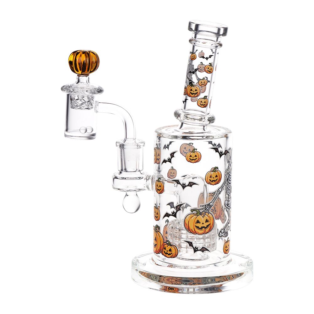 Pulsar ~ Halloween Ball Glass Dab Rig Set - 7.75" / 14mm F