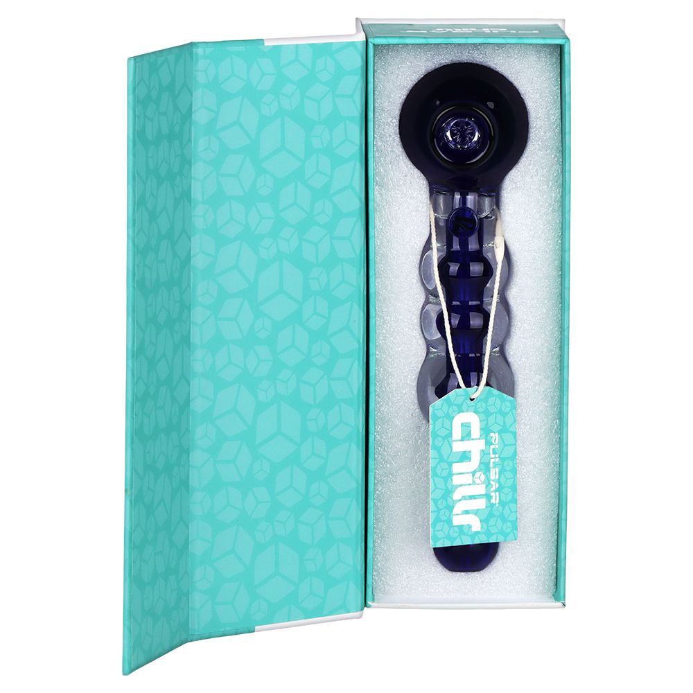 Pulsar ~Chillr Glycerin Glass Hand Pipe - 7.5" / Blue
