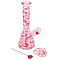 Pulsar ~ Valentine's XOXO Glass Beaker Water Pipe & Hand Pipe Set - 10" / 14mm F