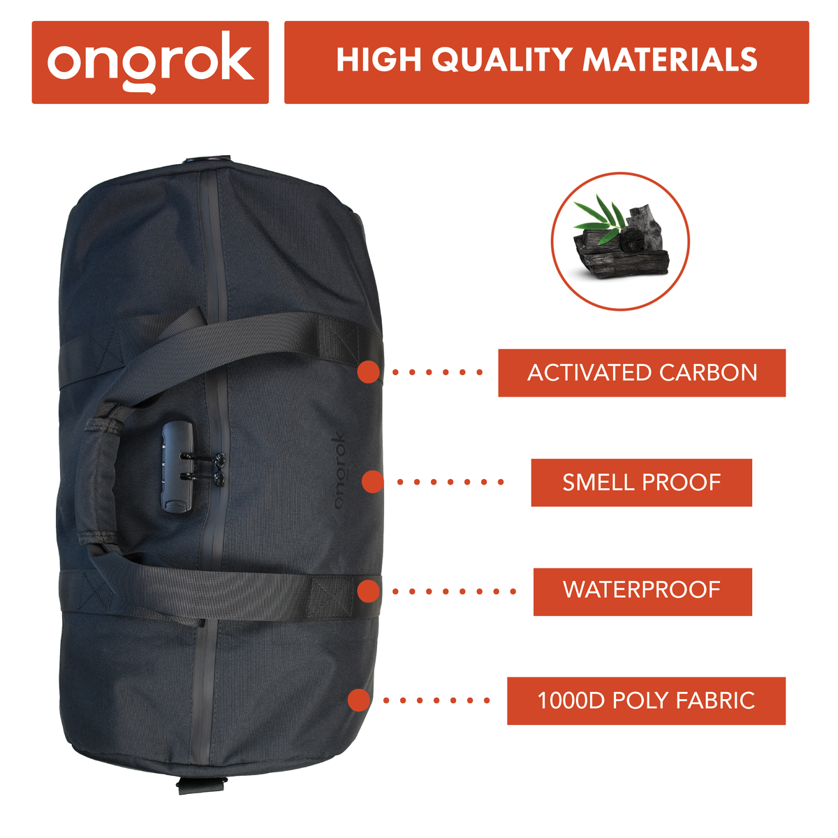 Ongrok - Carbon-lined Smell proof Duffle Bag