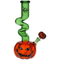 Pulsar ~ Twisty And Wicked Jack-O-Lantern Glass Water Pipe - 11" / 14mm F