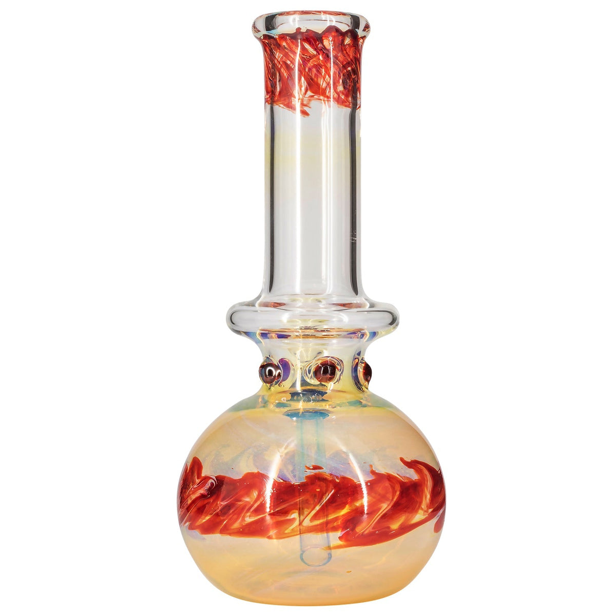 LA Pipes - Time Traveler Silver Fumed Pull-Stem Bubble Bong 8"
