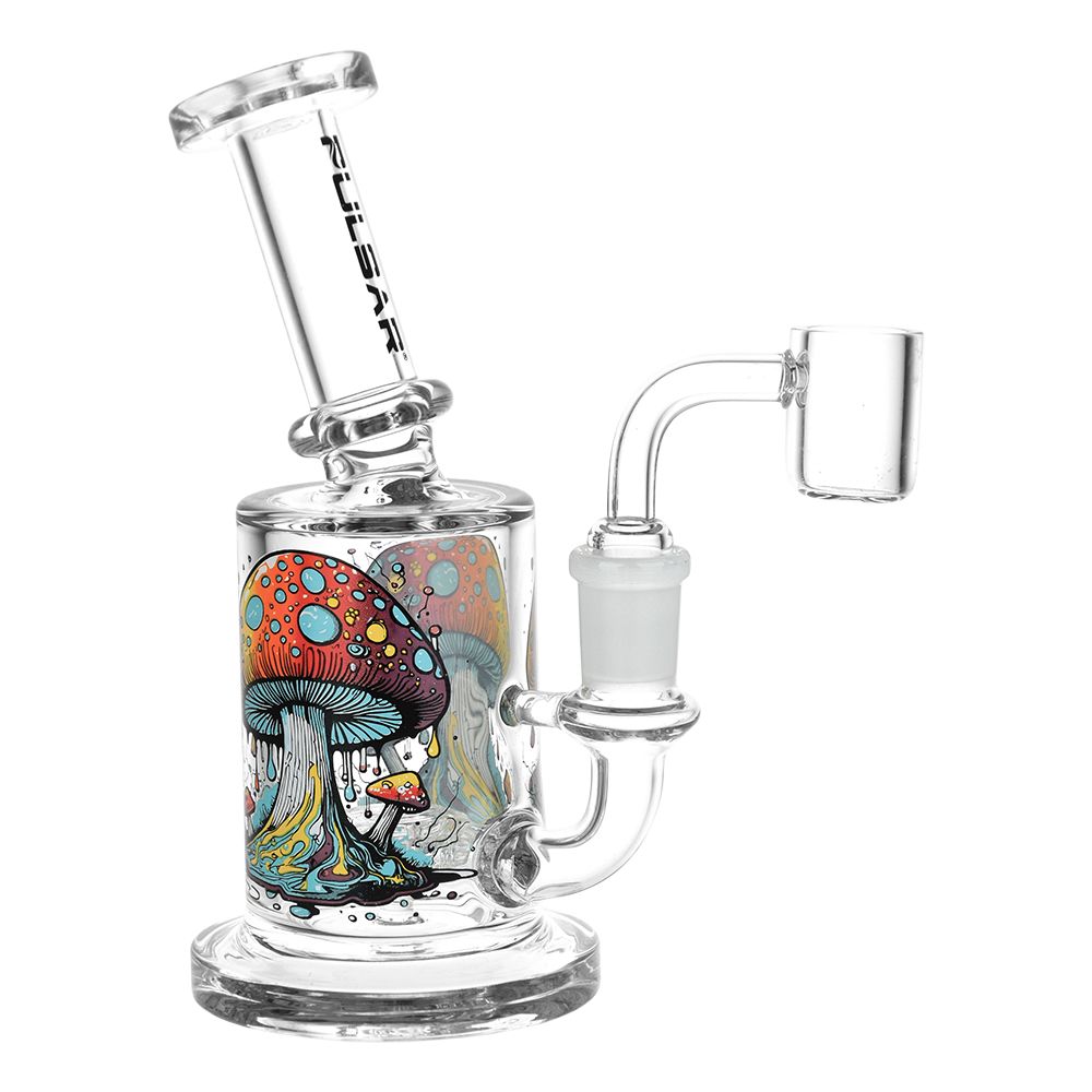 Pulsar ~ Day Drippin' On Planet Shroom Glass Dab Rig - 6.25" / 14mm F
