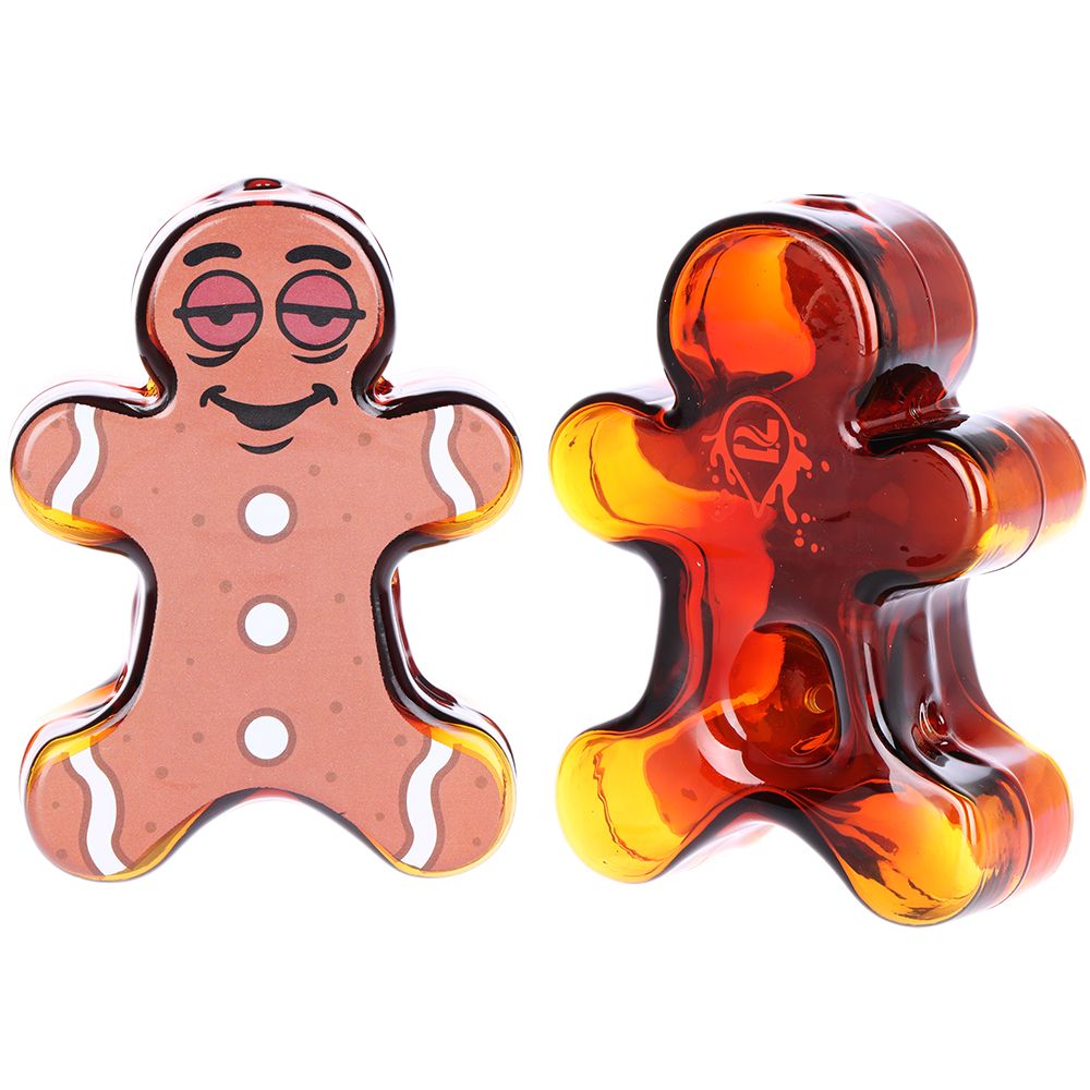 Pulsar ~ Dazed and Delicious Ginger Bread Man Glass Hand Pipe - 4.75"