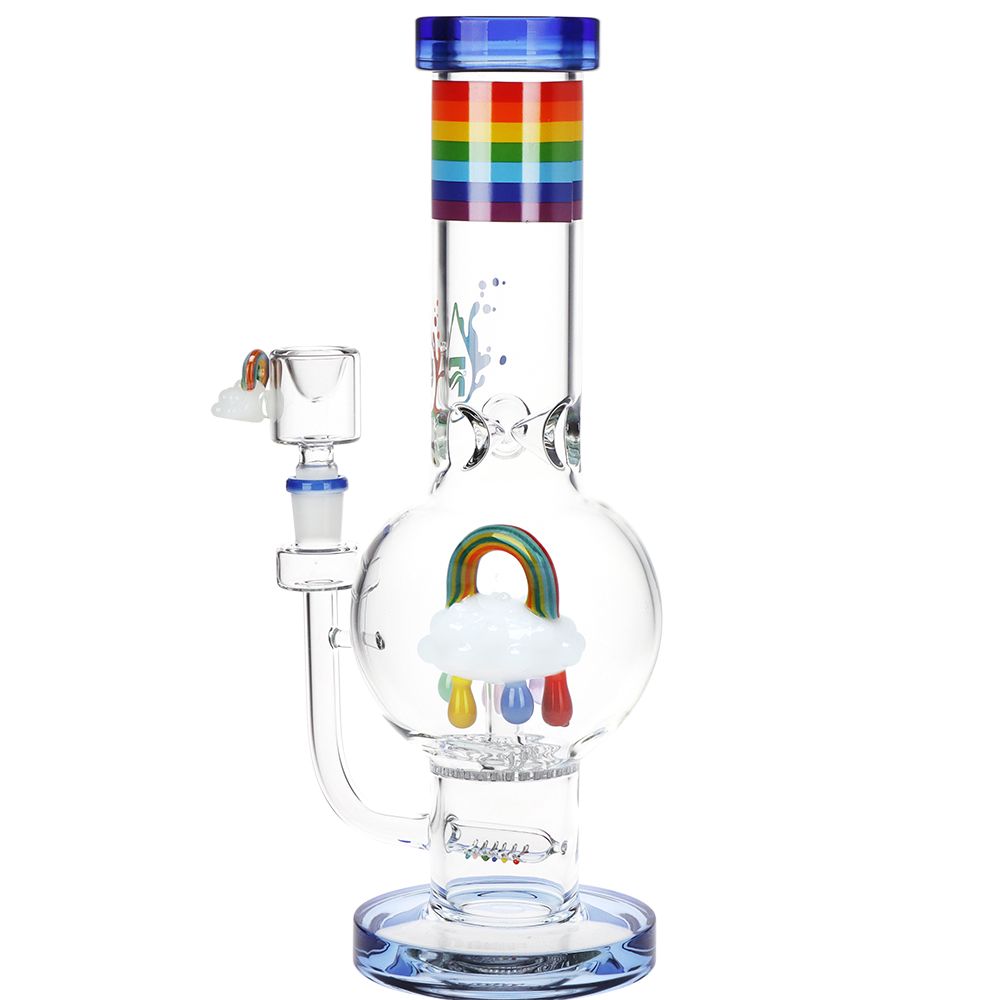 Pulsar ~ Acid Rainbows Bubble Base Glass Water Pipe - 12.6" / 14mm F
