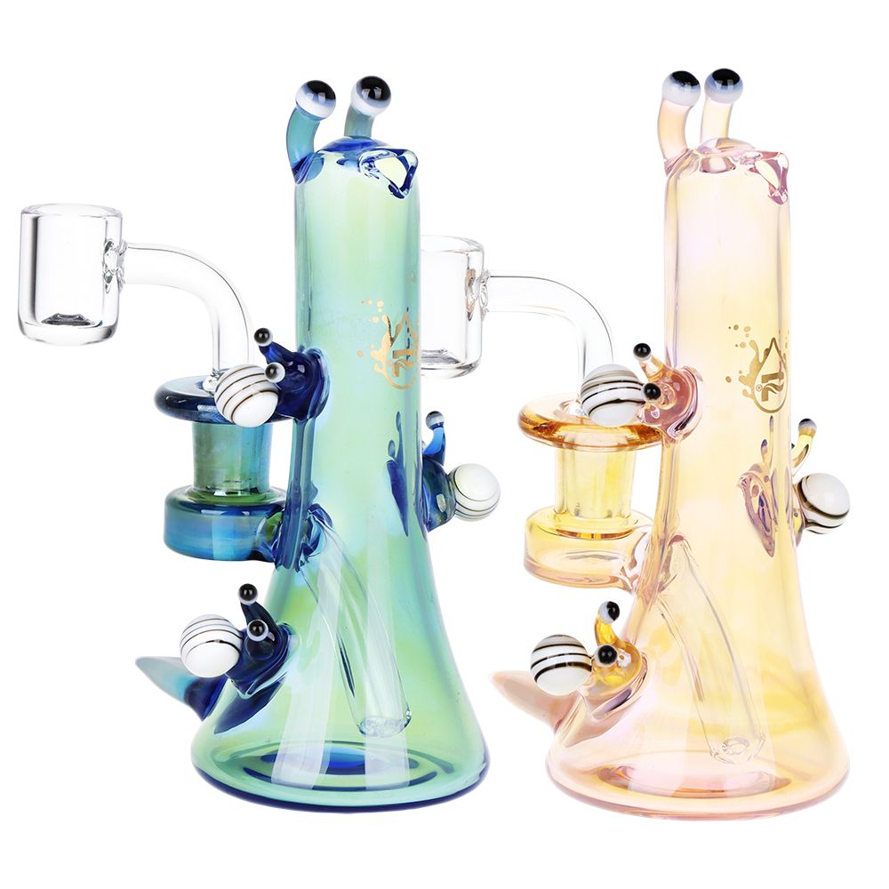 Pulsar ~ Snail Smoochies Glass Dab Rig | 6" | 14mm F