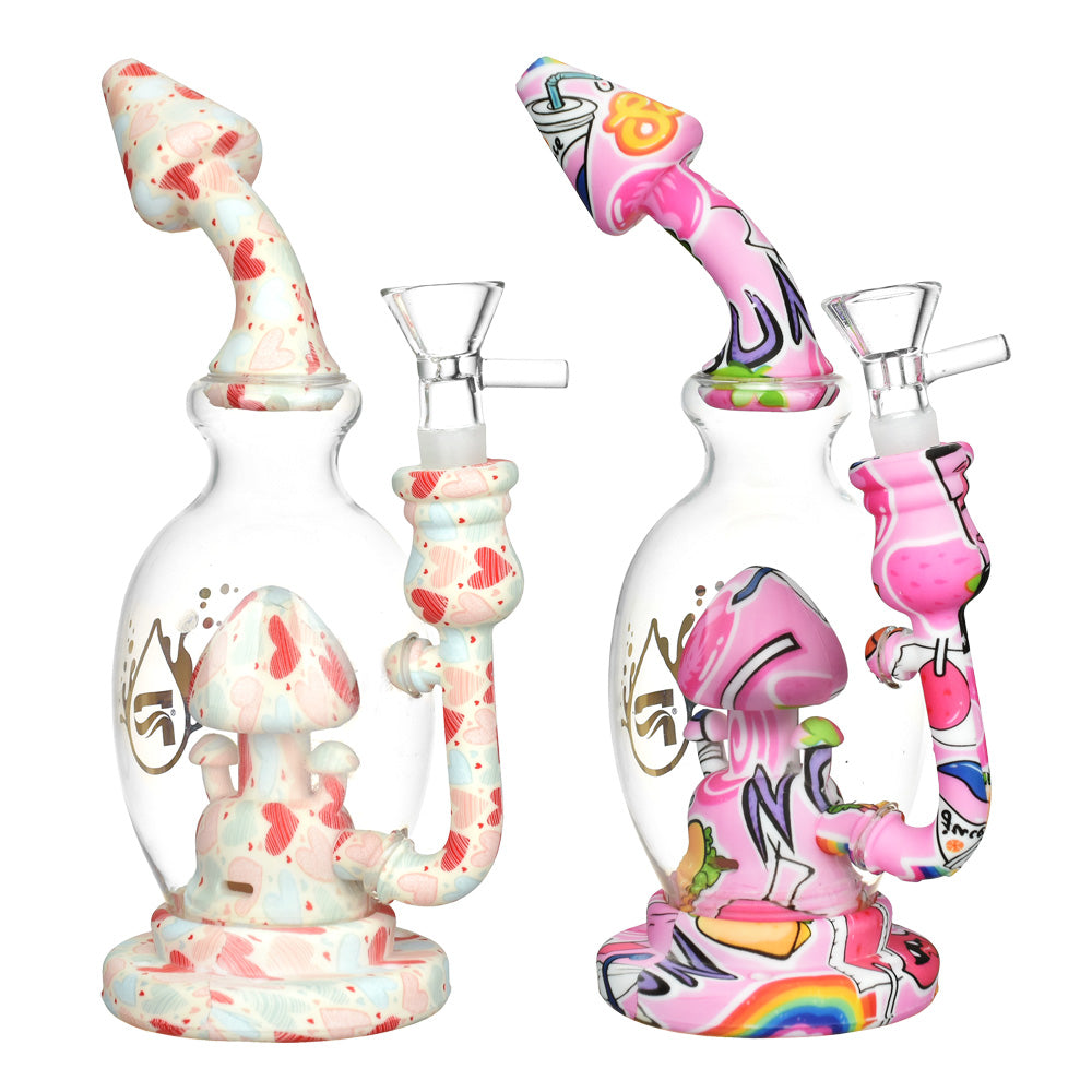 Pulsar ~ Shroom Celebration Water Pipe | 8" | 14mm F
