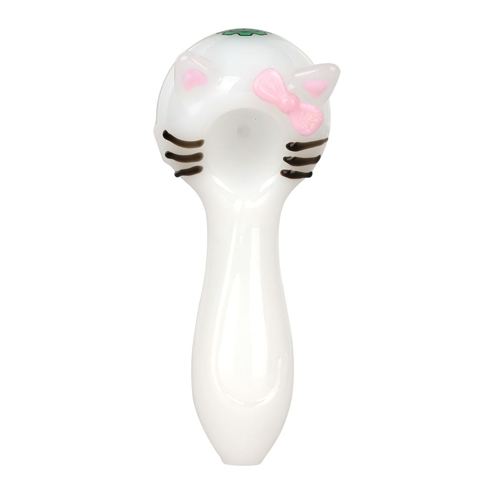SeshGear ~ Cute Kitty Glass Spoon Pipe - 4"
