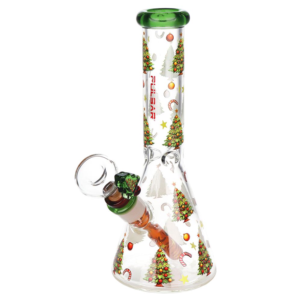 Pulsar ~ Christmas Tree Herb Pipe Duo - 10" / 14mm F