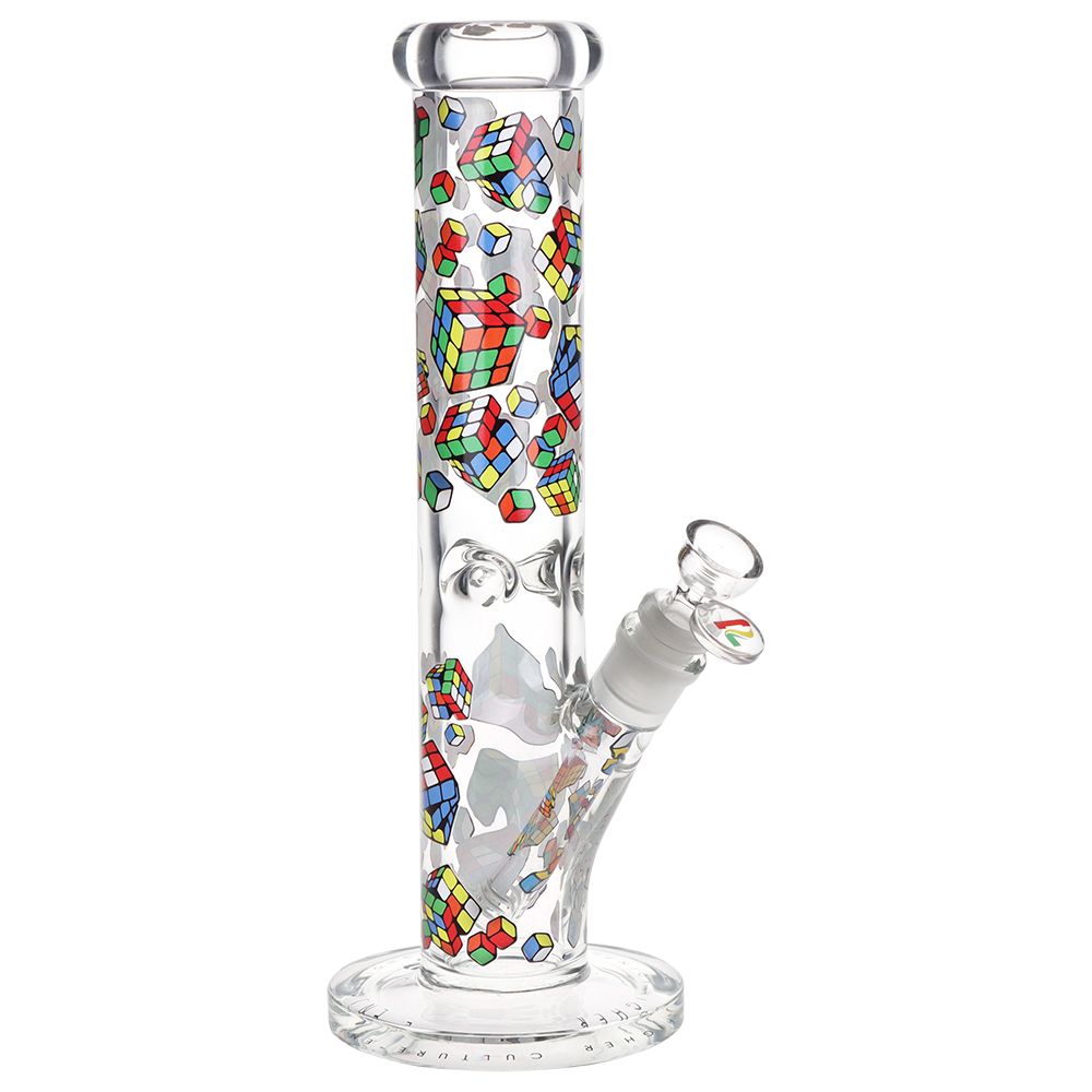 Pulsar ~ Design Series Straight Tube Glass Water Pipe | 12" | 14mm F