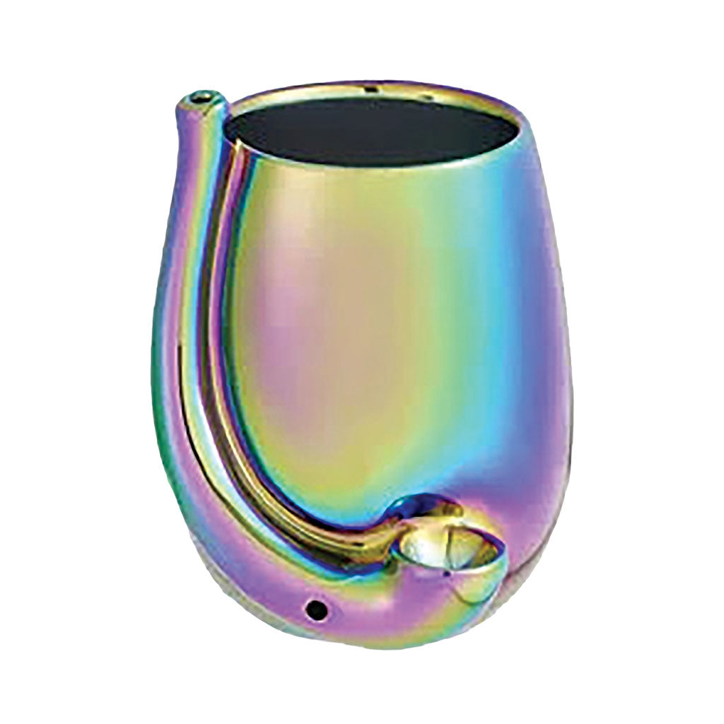 Roast 'n Toast * IRIDESCENT STEMLESS WINE GLASS PIPE MUG
