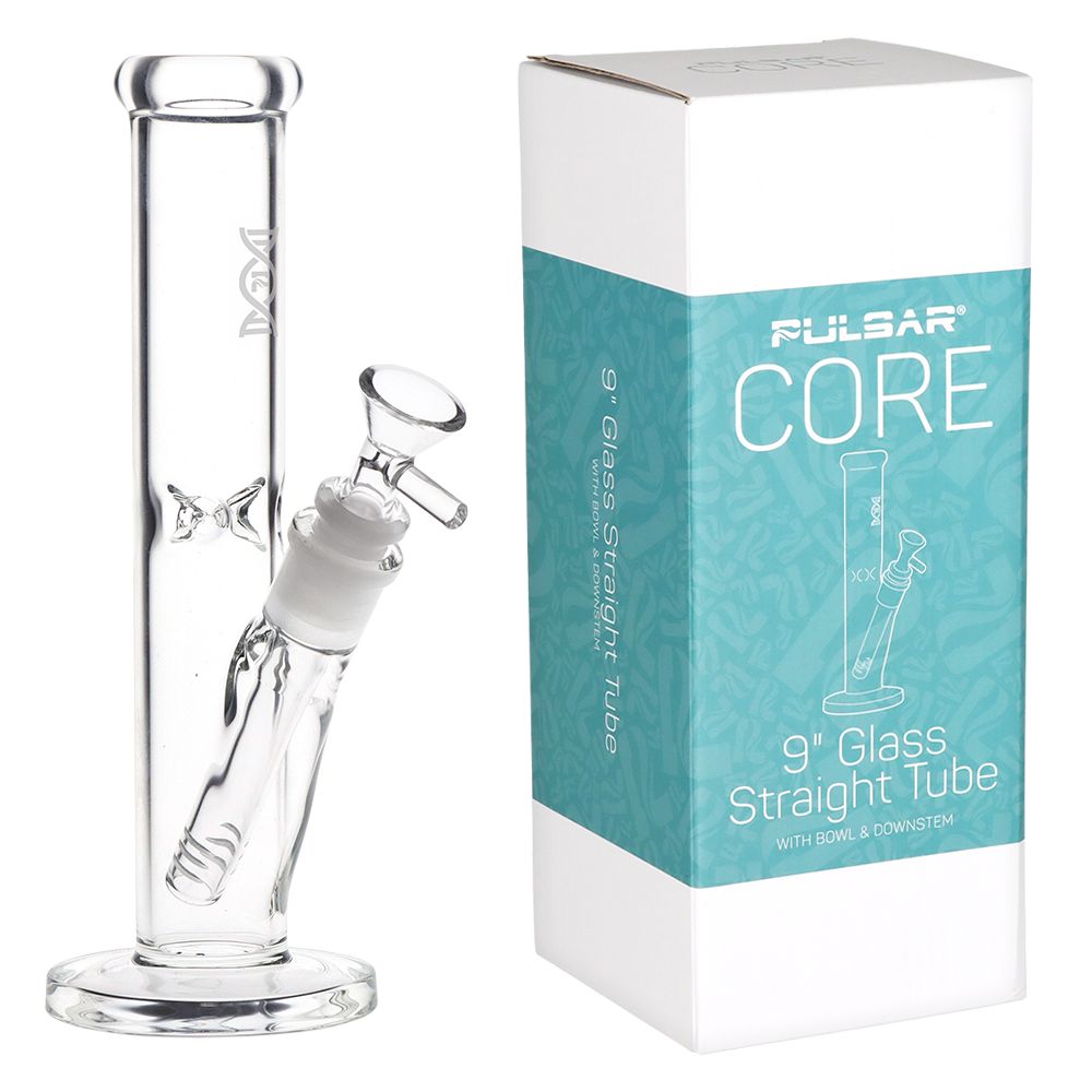 Pulsar ~ CORE Straight Tube Glass Water Pipe - 9" / 14mm F