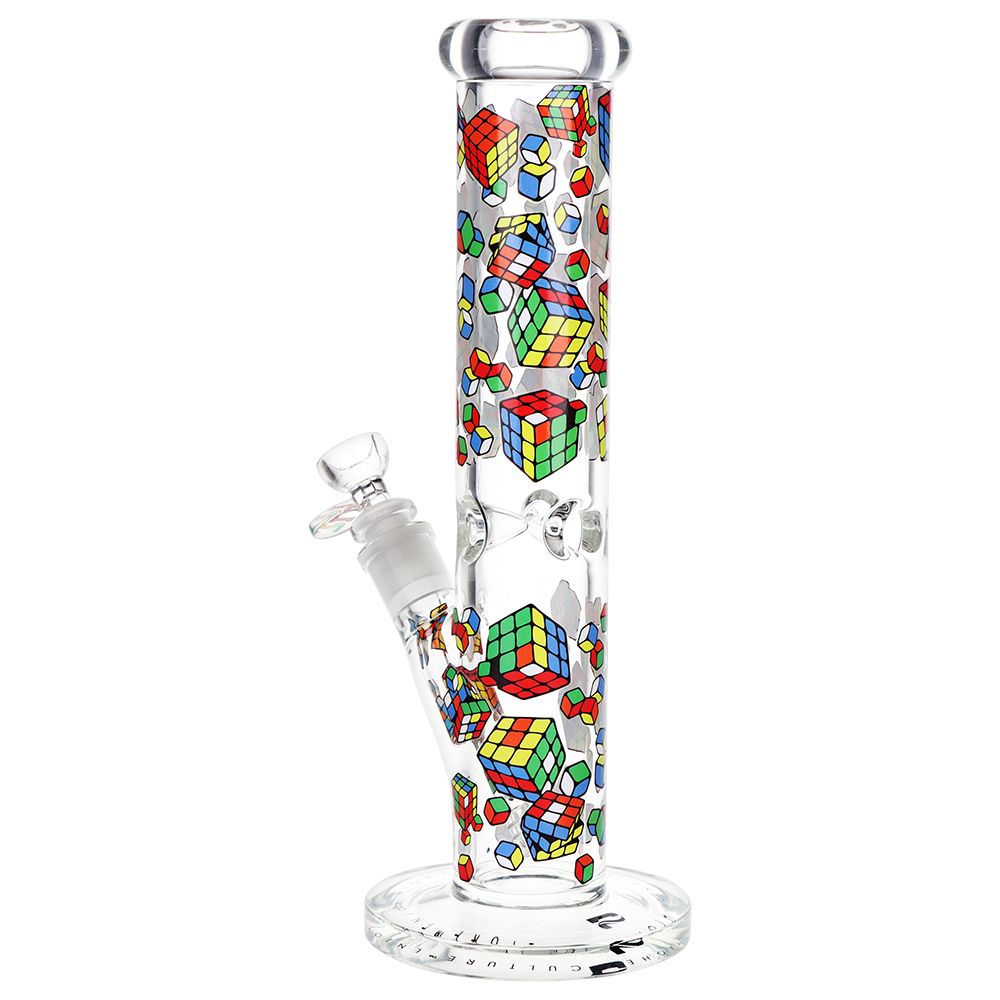 Pulsar ~ Design Series Straight Tube Glass Water Pipe | 12" | 14mm F