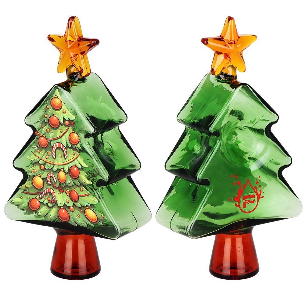 Pulsar ~ Christmas Tree Herb Pipe Duo - 10" / 14mm F