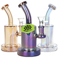 SeshGear ~ Electroplated Glass Rig - 7" / 14mm F / Assorted Colors 3ct