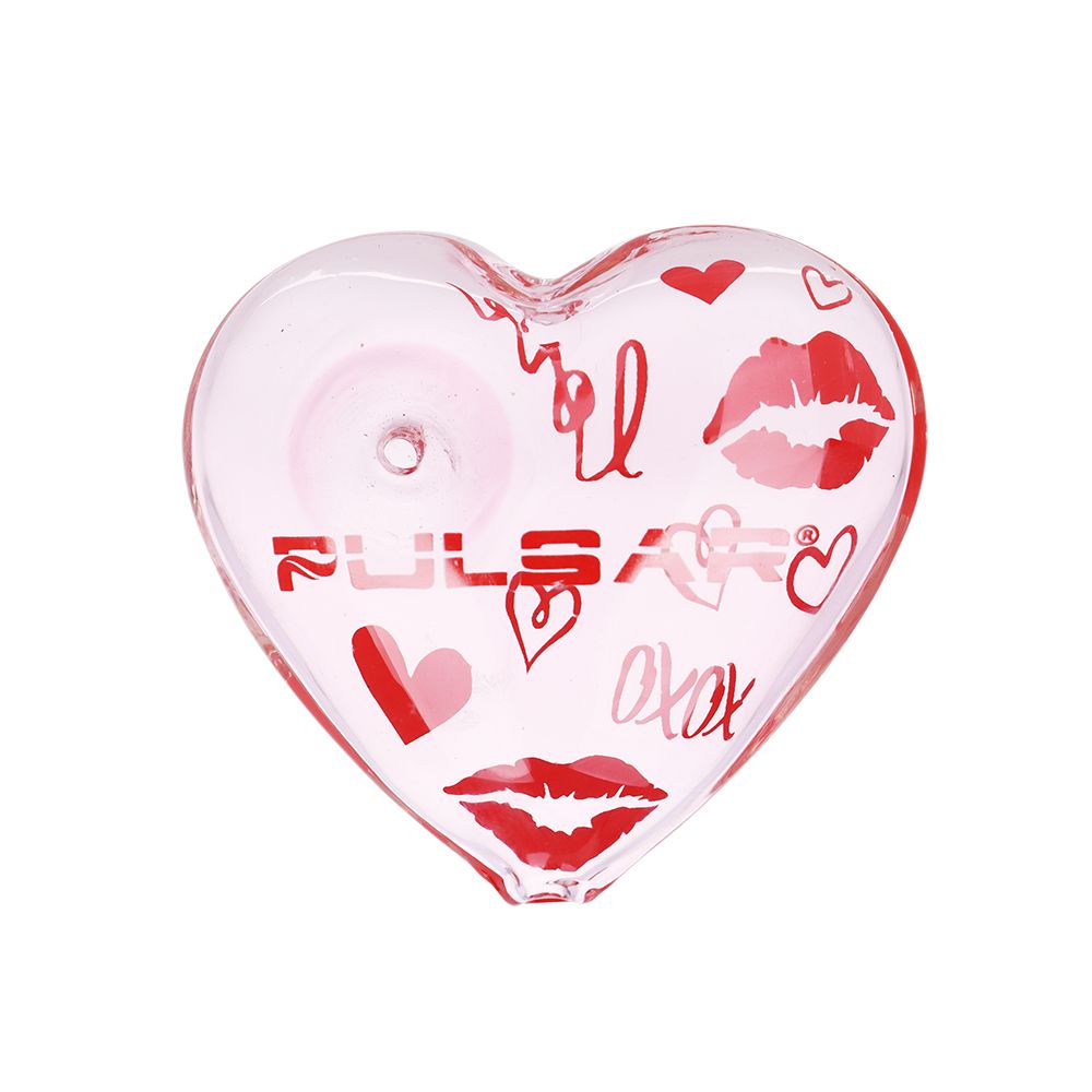 Pulsar ~ Valentine's XOXO Glass Beaker Water Pipe & Hand Pipe Set - 10" / 14mm F