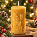 Frosty The Snowman Beeswax Pillar Candle