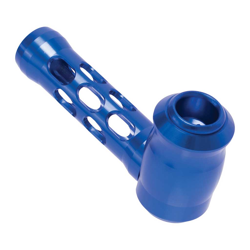 Honeybee Herb ~ ALUMINUM GLASS PERFORATED HAND PIPE