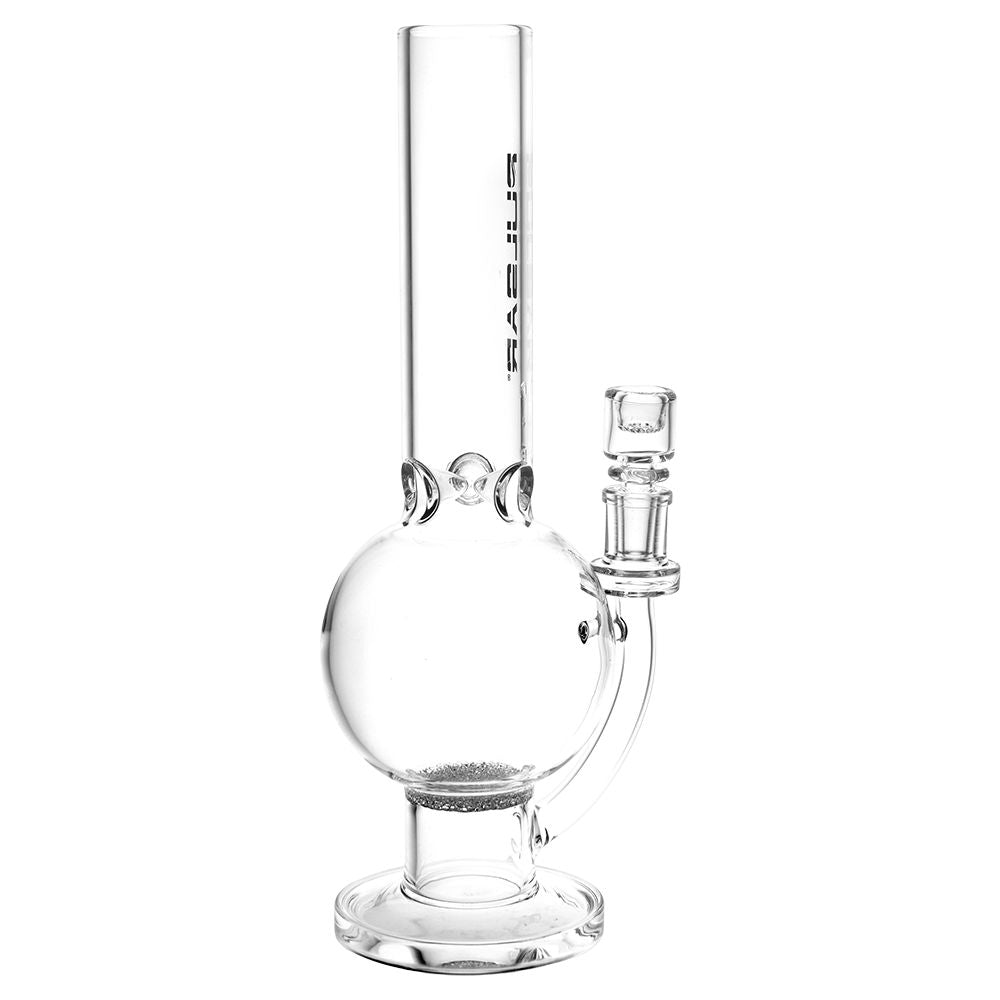 Pulsar ~ Round Ball Glass Water Pipe - 12" / 14mm F / Clear