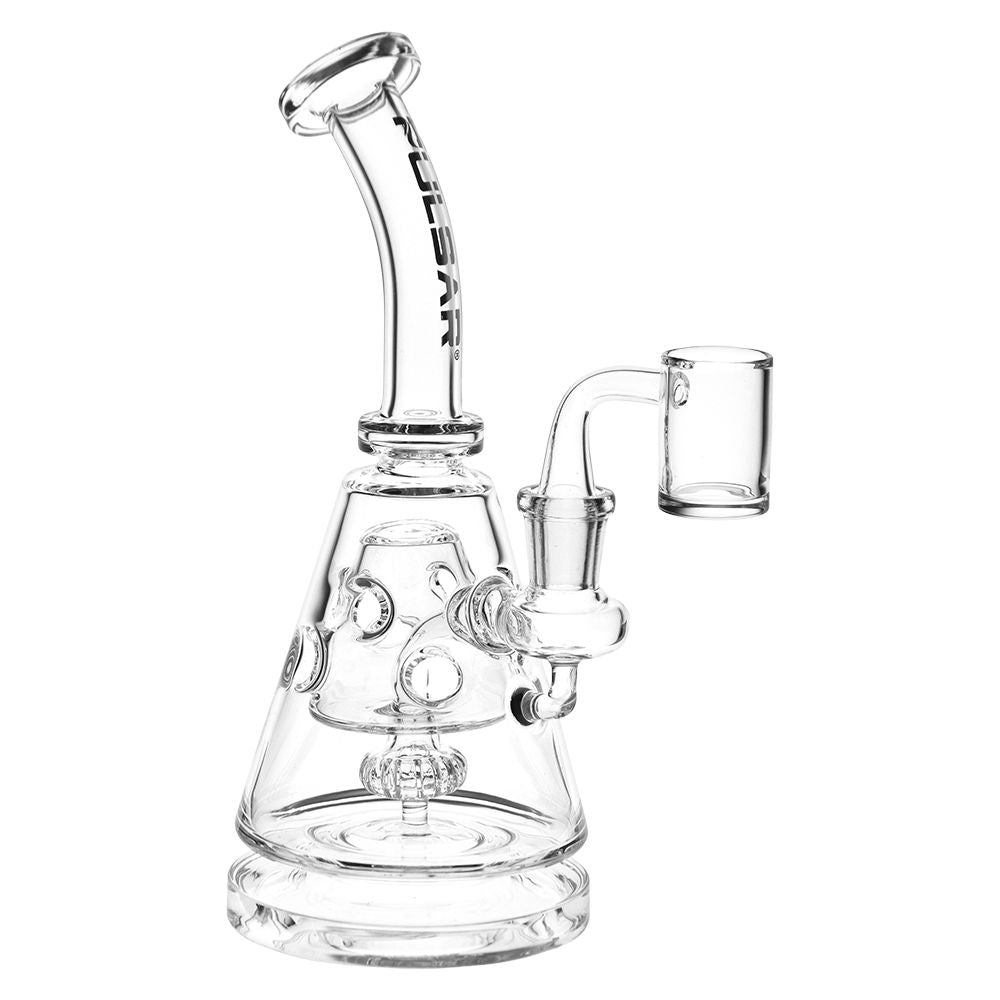Pulsar ~ Bent Neck Pyramid Glass Dab Rig - 8" / 14mm F