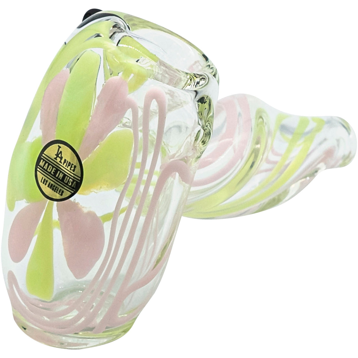 LA Pipes - Green Slyme and Bubble Gum Twist Hammer Pipe