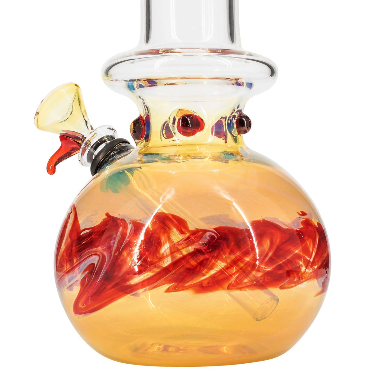 LA Pipes - Time Traveler Silver Fumed Pull-Stem Bubble Bong 8"