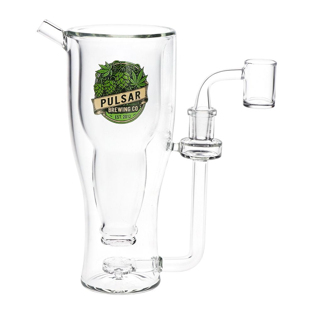 Pulsar ~ Brewing Co Smokeable Beer Mug Glass Dab Rig - 8.5" / 14mm F / 330ml