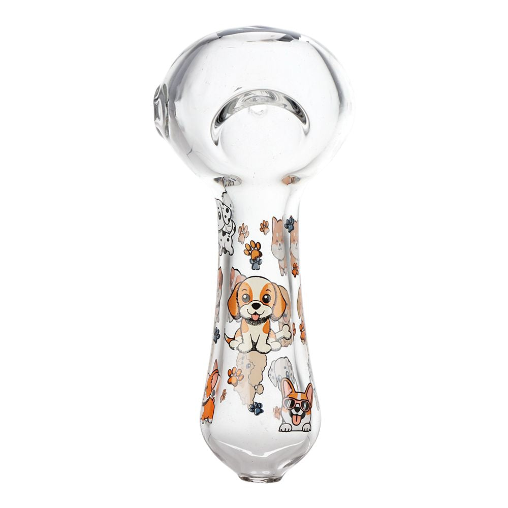 Pulsar ~ Cute Doggies Glass Spoon Pipe - 4.5" 3ct