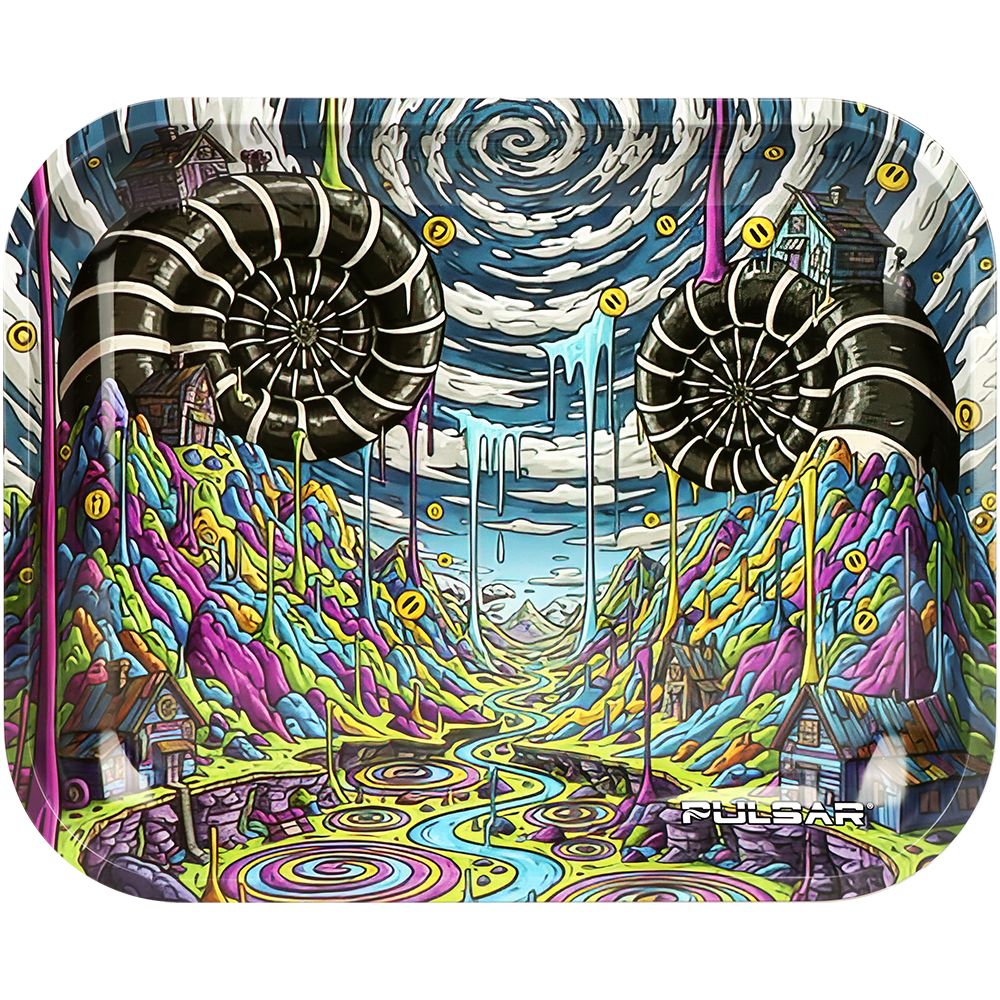 Pulsar ~ Metal Rolling Tray - Reverse Gravity Drip / 13"x 11"