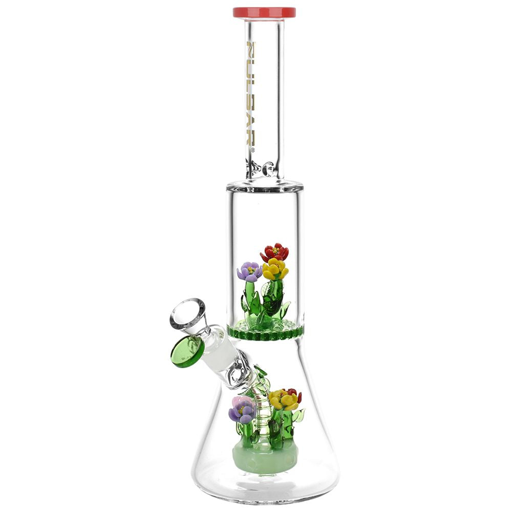 Pulsar ~ Power Is In The Flower Water Pipe - 12" / 14mm F