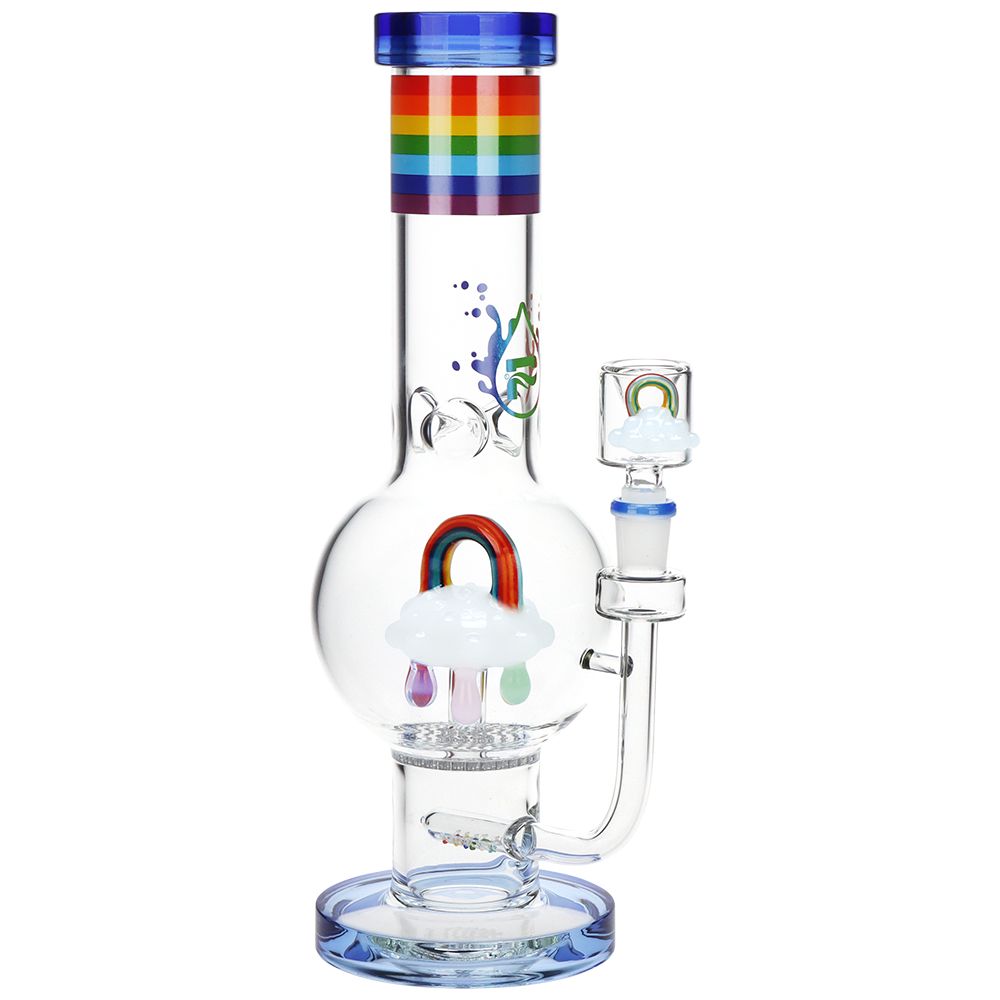 Pulsar ~ Acid Rainbows Bubble Base Glass Water Pipe - 12.6" / 14mm F