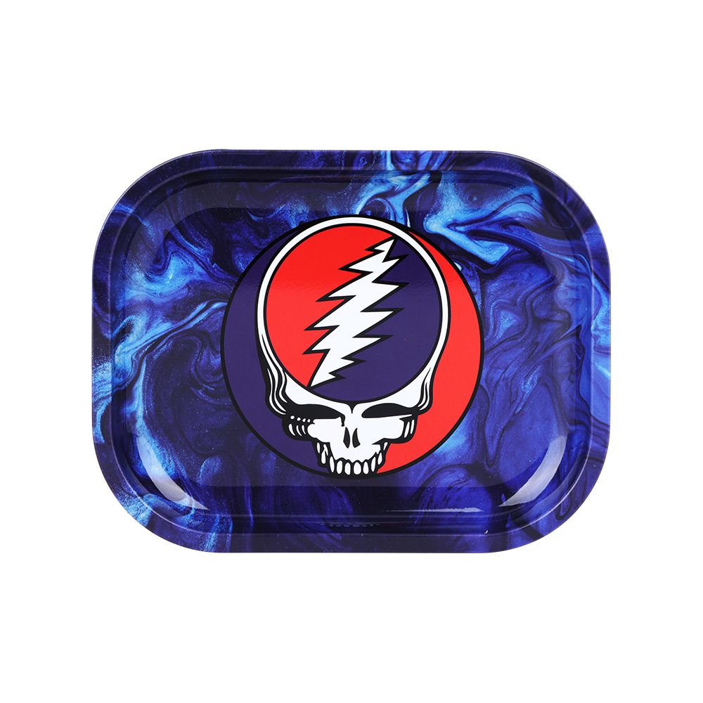 Pulsar~ Grateful Dead x Pulsar Mini Metal Rolling Tray - Steal Your Face Swirls / 7"x5.5"