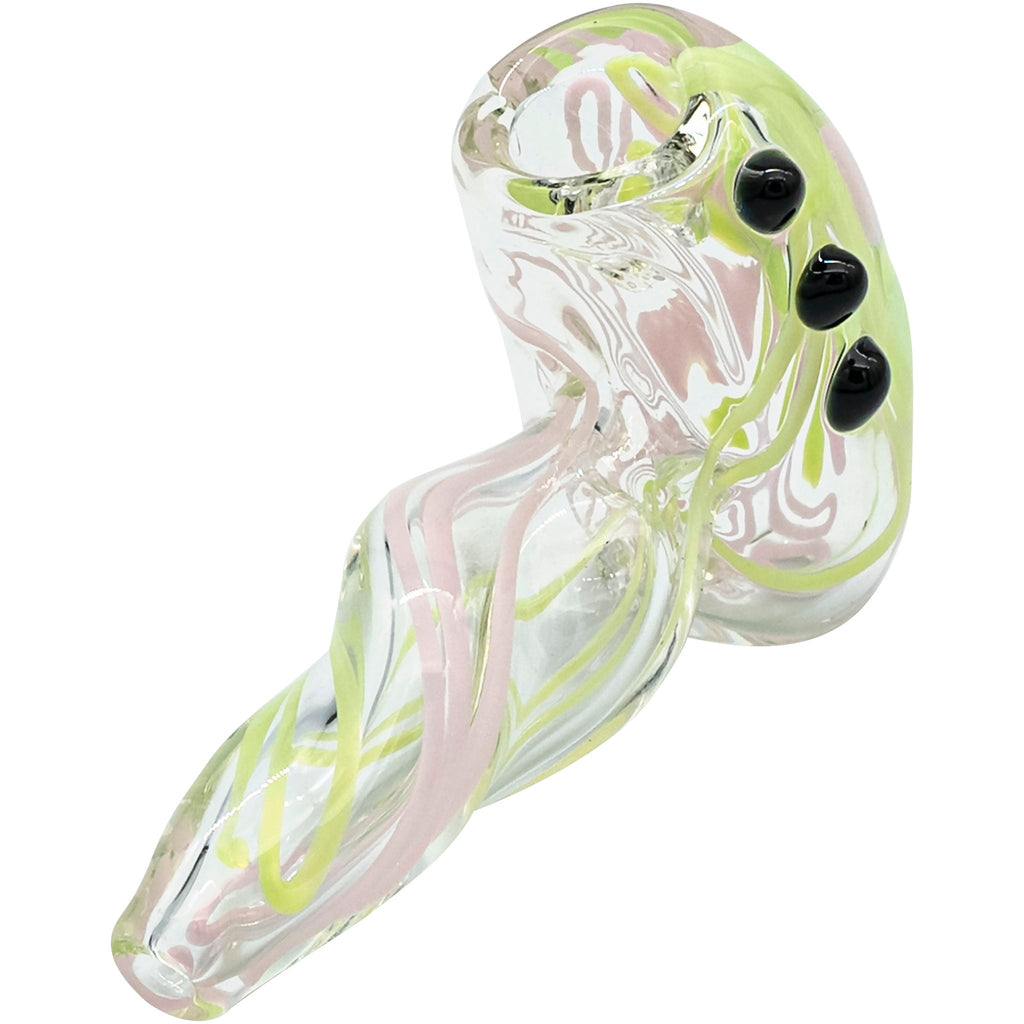 LA Pipes - Green Slyme and Bubble Gum Twist Hammer Pipe