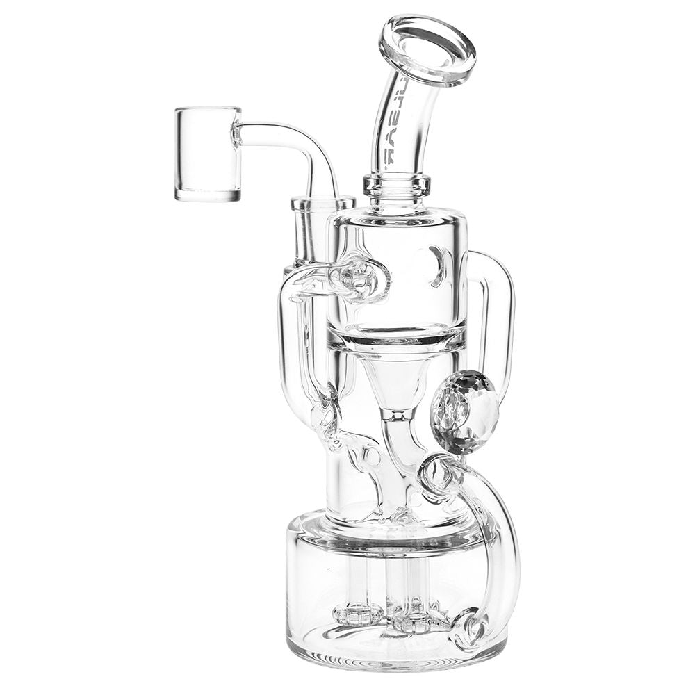 Pulsar ~ Debonaire Diamond Triple Perc Glass Recycler Dab Rig - 9" / 14mm F / Clear