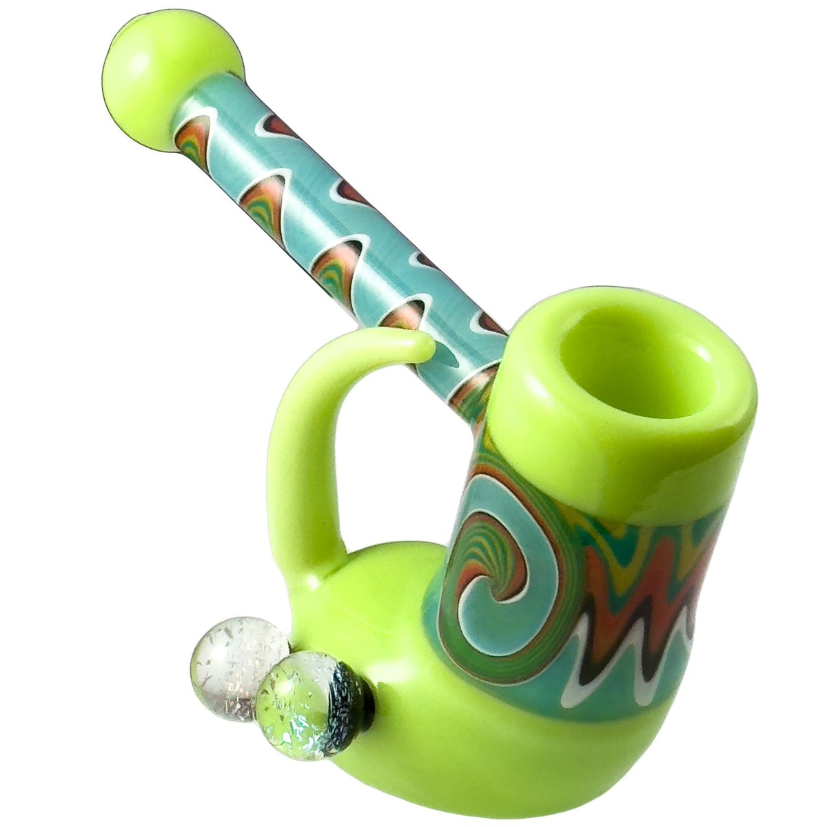 Eye Candy Crush ~ Crush Fang Bub Pipe w/Dual Galaxy Marbles (Various Colors)