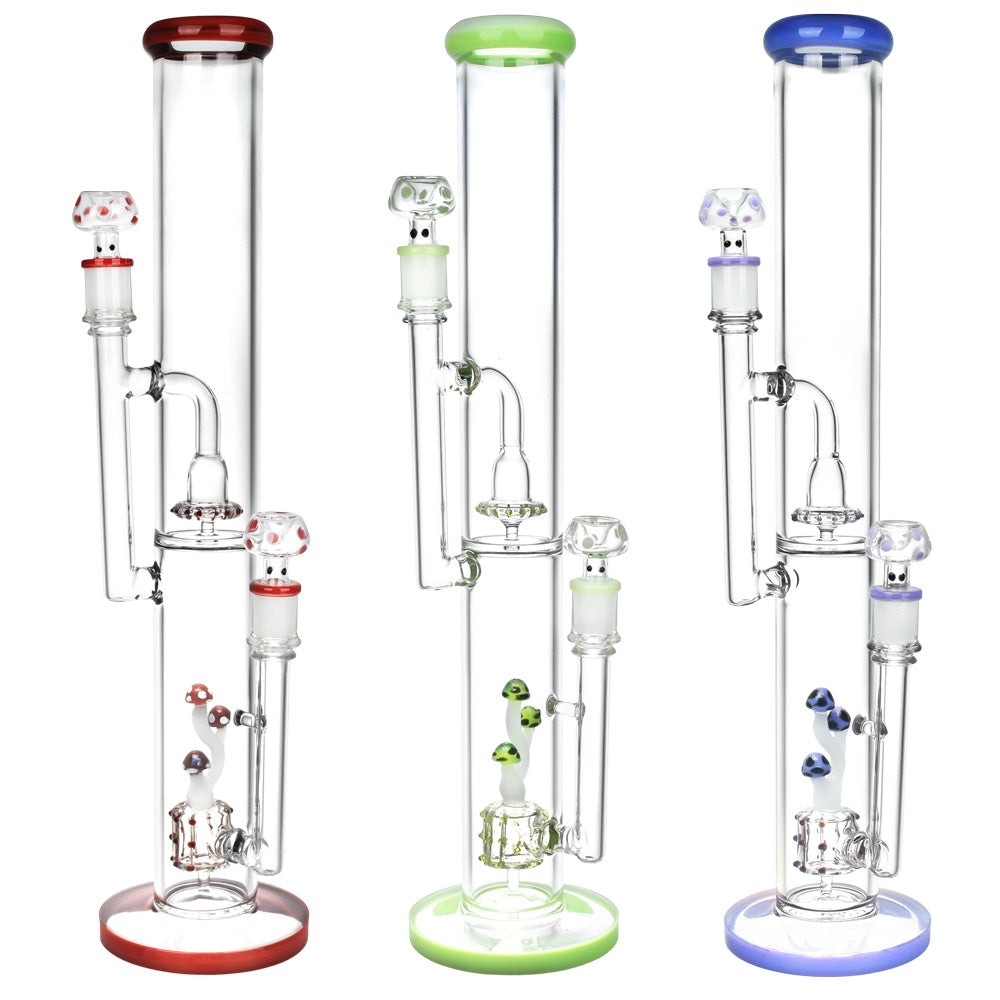 Pulsar ~ Dub Fungi Straight Tube Water Pipe- 17"/14mm F / Colors Vary