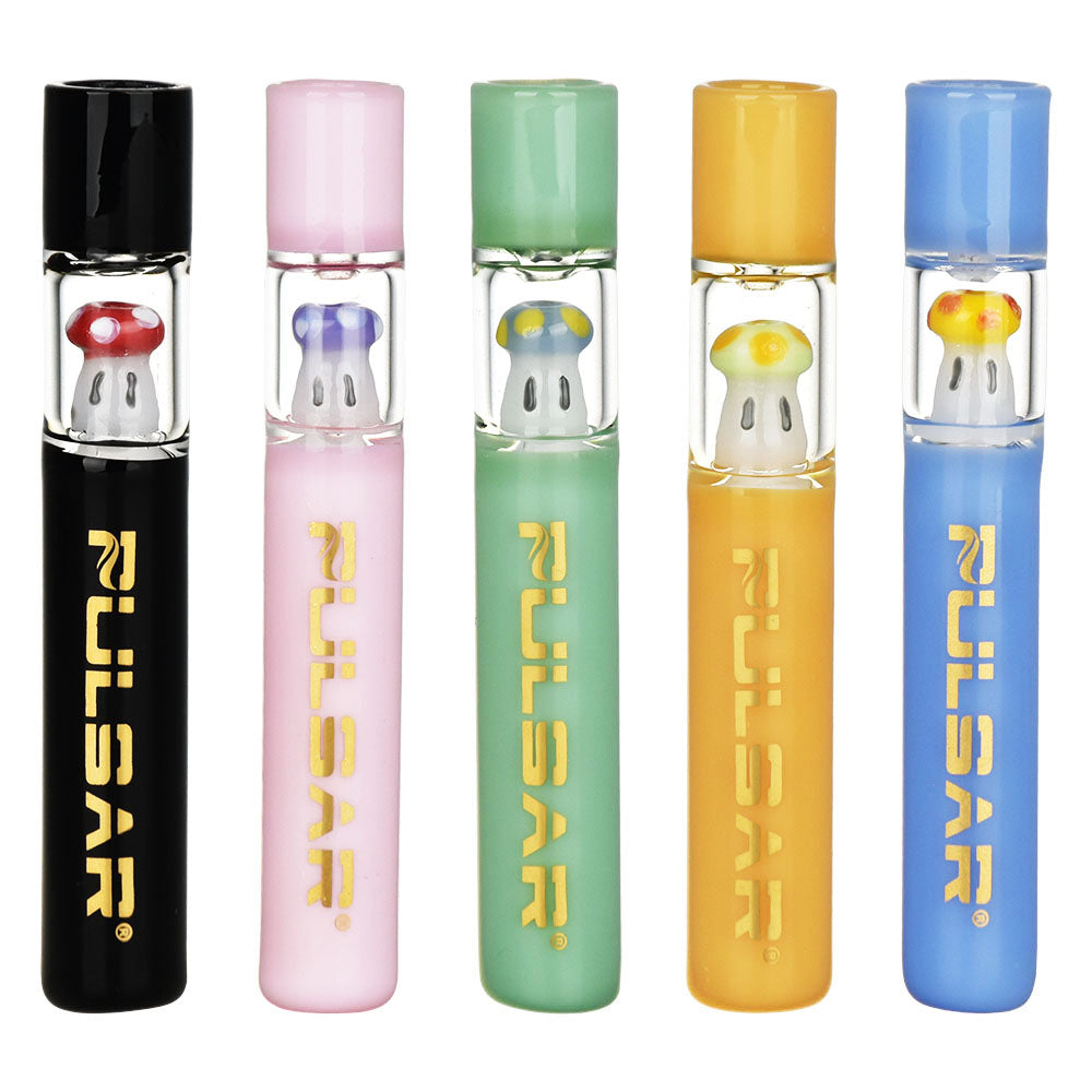 Pulsar ~ Mini-Mushroom One Hitter | 4" | Assorted Colors | 5pc Set