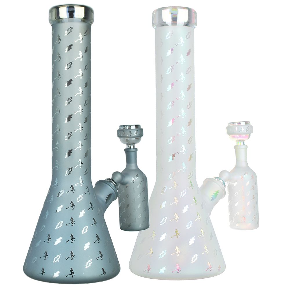 Pulsar ~ Grateful Dead x Pulsar Bolts And Skellies Glass Beaker Water Pipe Set | 13.75" | 14mm F