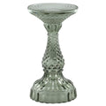 Glass Pillar Candle Holders – Green