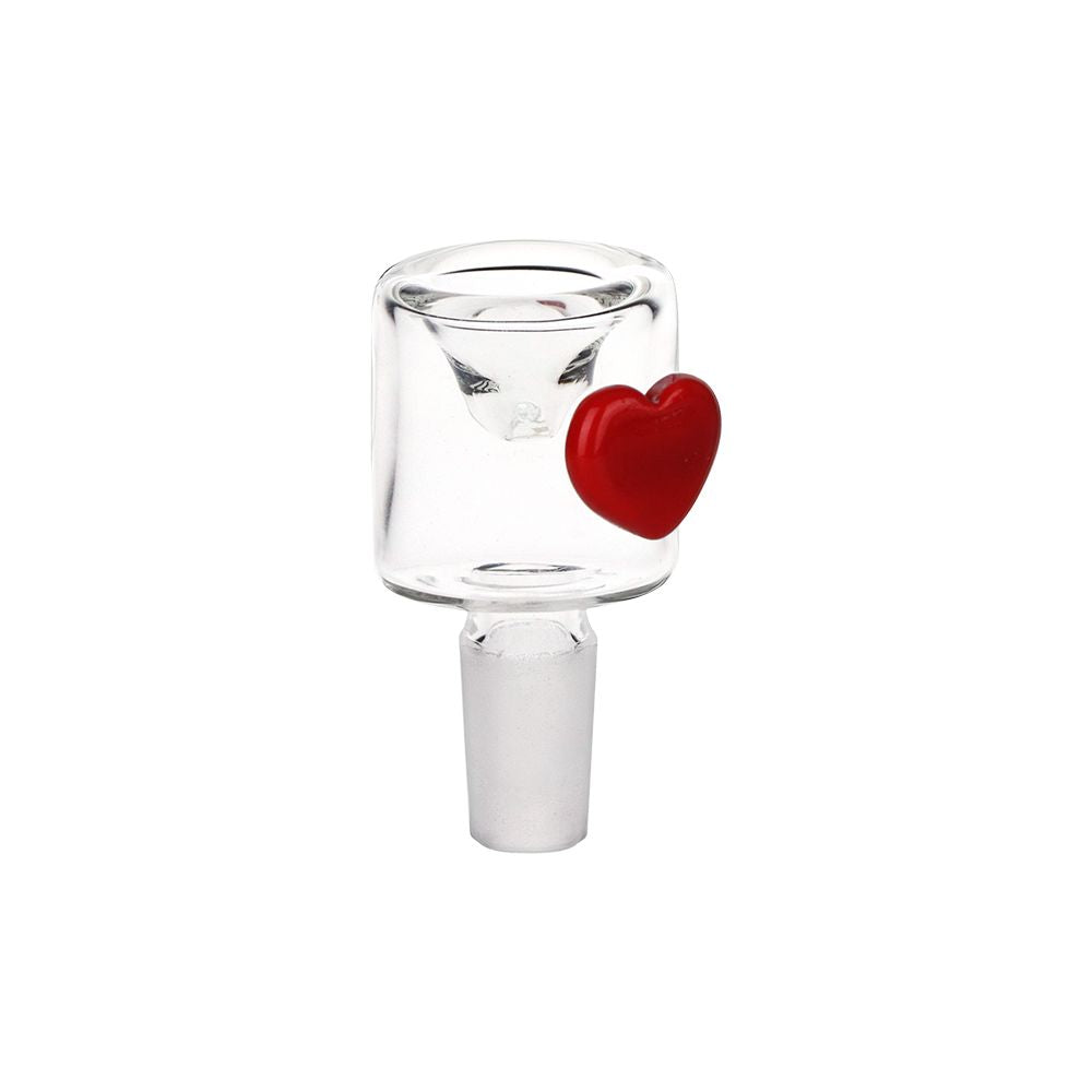 Pulsar ~ Cupids Heart Bubble Base Glass Water Pipe - 12" / 14mm F