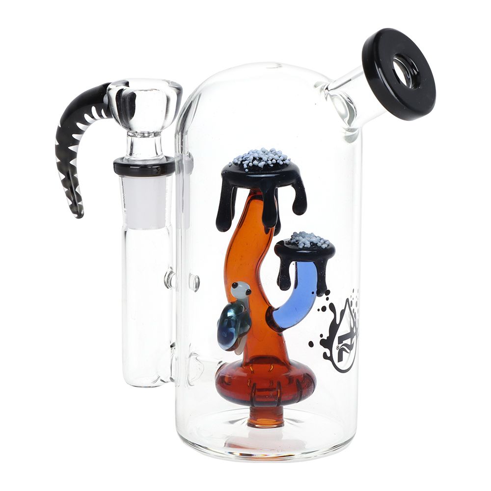 Pulsar ~ Magma Lake Mushroom Glass Water Pipe - 5.5" / 14mm F