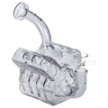 Pulsar - V8 Engine Electroplated Glass Water Pipe - 6.5" / 14mm F / Smoke