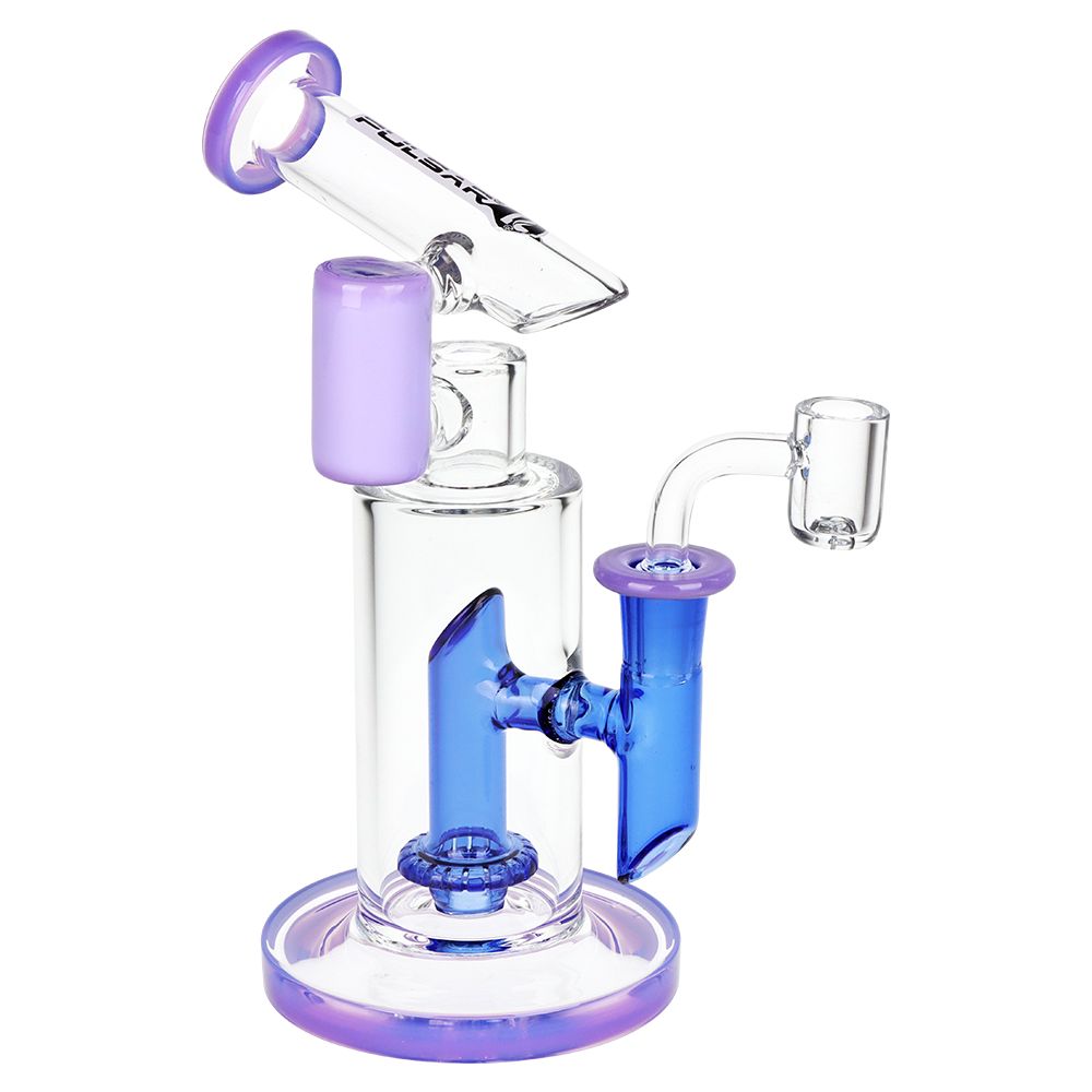 Pulsar ~ Bicolor Fractured Tower Glass Dab Rig | 8" | 14mm F