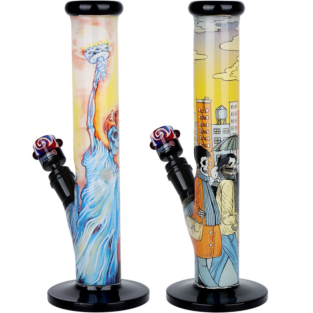 Pulsar ~ The Grateful Dead x Pulsar Inside Print Straight Tube Glass Water Pipe | 11.25" | 14mm F