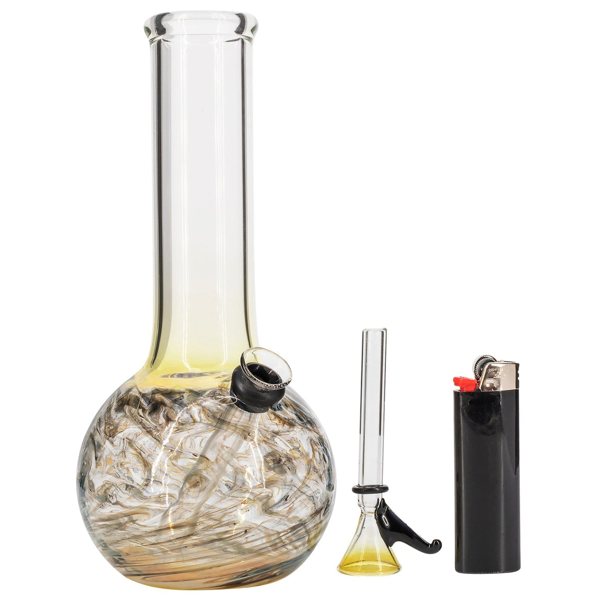 LA Pipes - Raked Tiger Stripe Accented Beaker Bong 8"