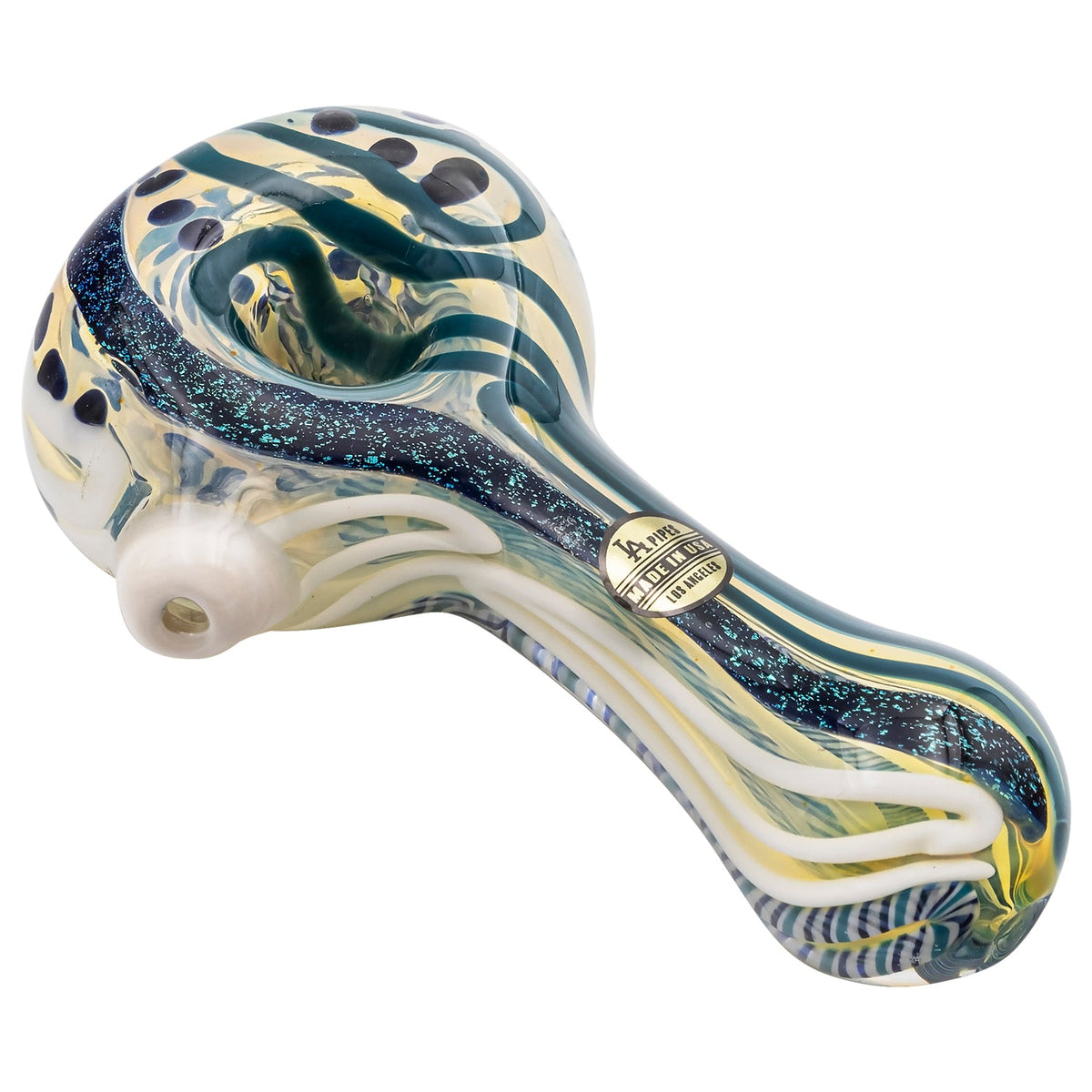 LA Pipes - "Dollar Pancake" Dichroic Color-Changing Spoon Glass Pipe