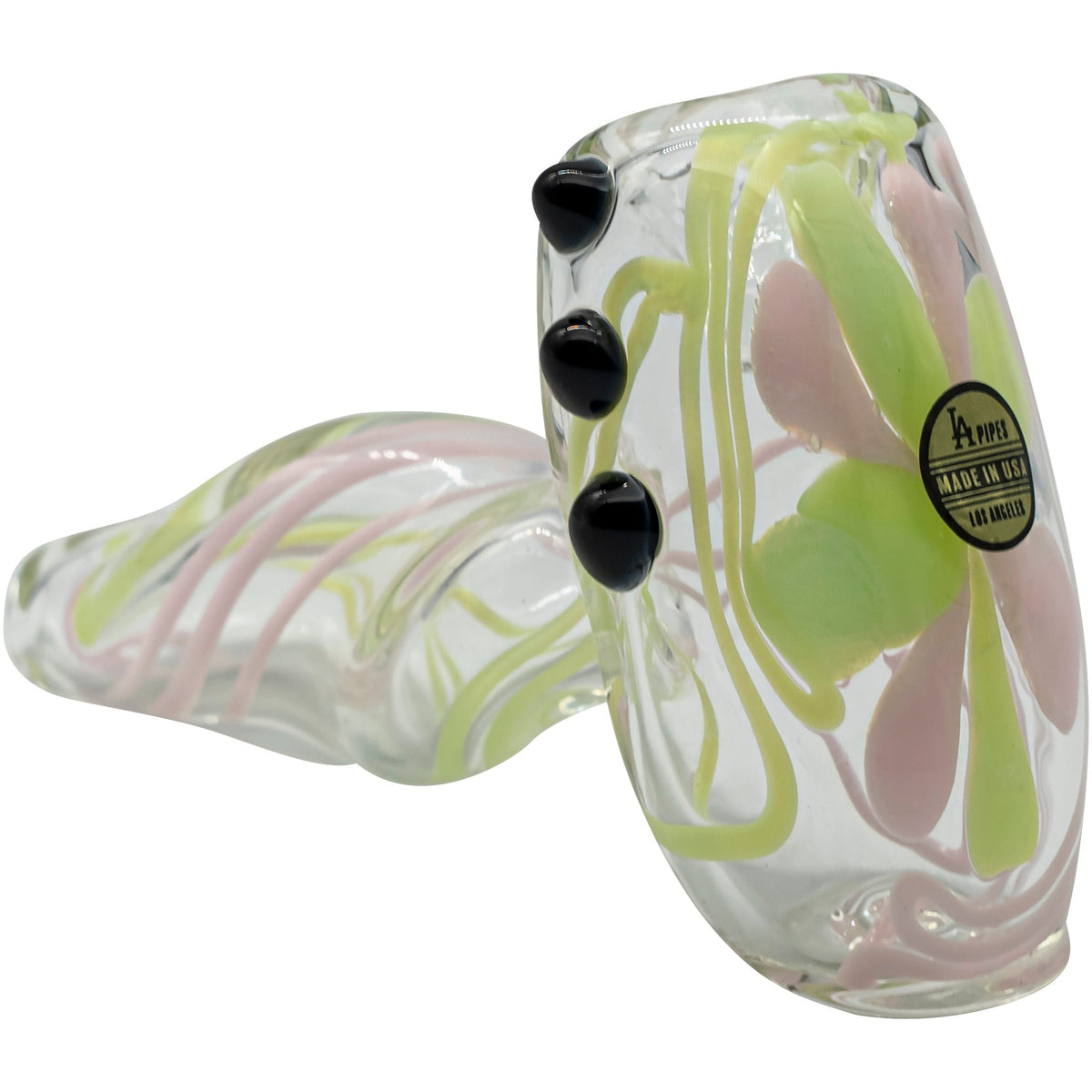 LA Pipes - Green Slyme and Bubble Gum Twist Hammer Pipe
