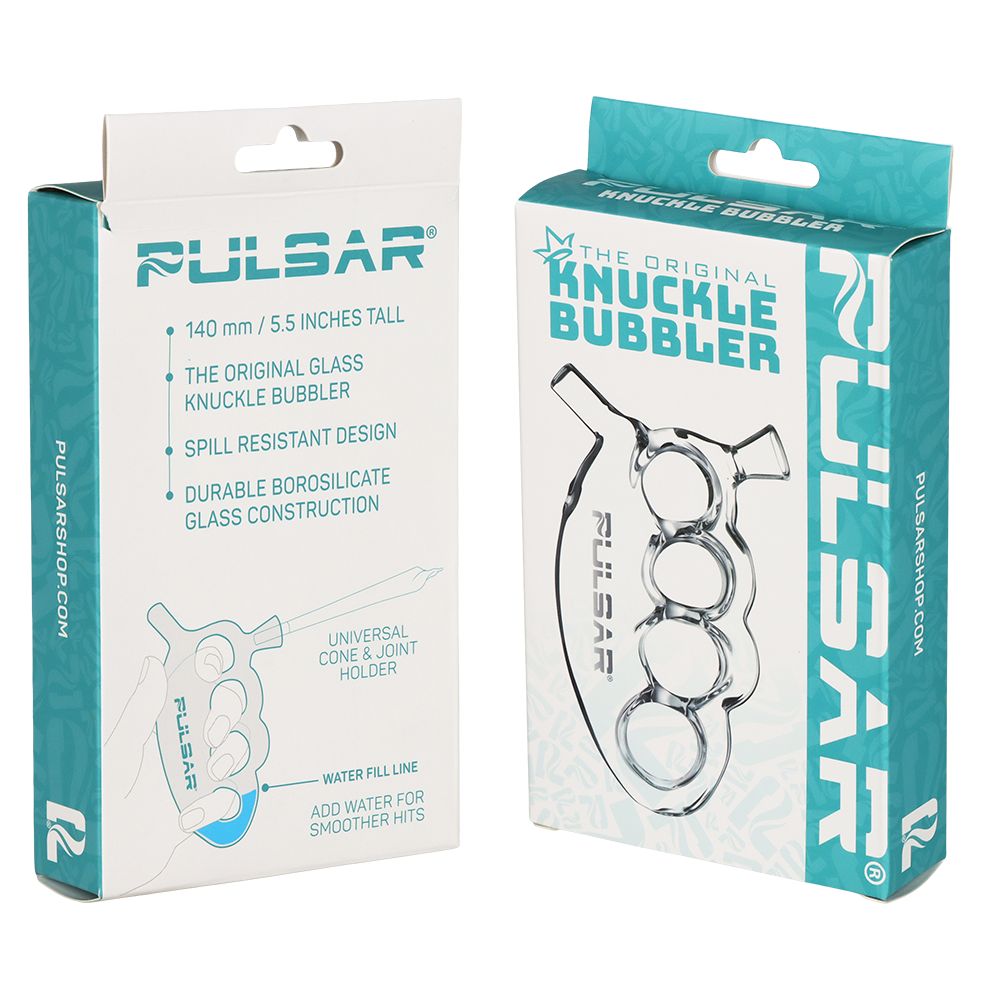 Pulsar ~ Knuckle Bubbler Glass Cone Holder - 5.5" / Clear