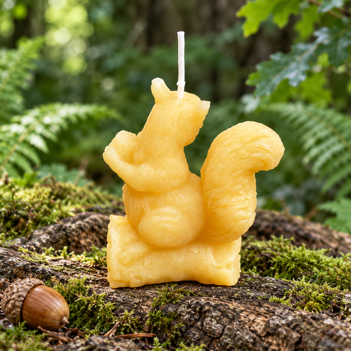 Squirrel Beeswax Candle