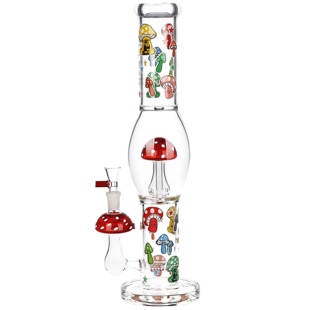 Pulsar ~ Shroom Shenanigans Glass Water Pipe - 15.25" / 14mm F